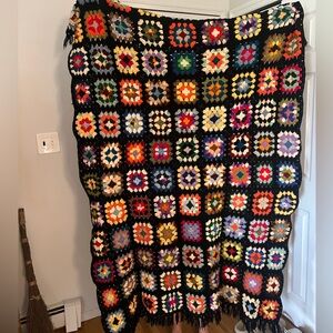 Granny Square Afghan Blanket Multicolor